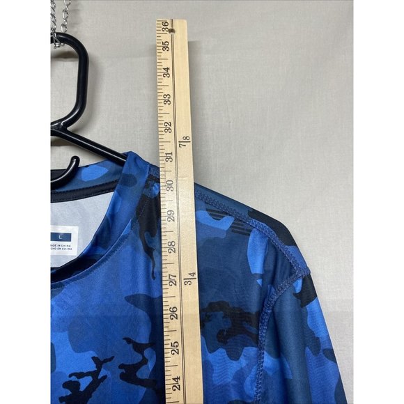 Nautica Angler Men Long Sleeve Shirt Pullover Urban Blue Camo Large Fishing swim - Picture 4 of 7